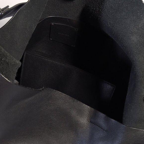 Black ALLSAINTS Paradise Tote Black Leather Calf Shoulder Purse & Pouch - Picture 9 of 13